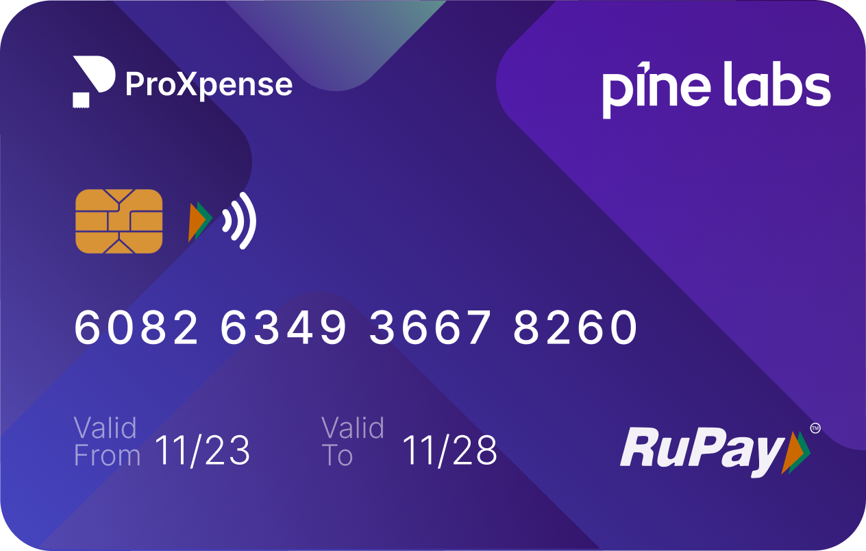 ProXpense corporate RuPay card issued with Pine Labs